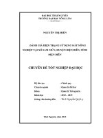Đánh giá hiện trạng sử dụng đất nông nghiệp tại xã sam mứn   huyện điện biên   tỉnh điện biên 
