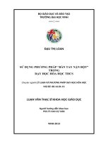 Tóm tắt luận văn SỬ DỤNG PHƯƠNG PHÁP “BÀN TAY NẶN BỘT” TRONG  DẠY HỌC HÓA HỌC THCS