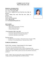 CV xin việc tiếng anh mẫu