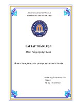 XÂY DỰNG LẬP LUẬN PHỤC VỤ CHỦ ĐỀ VĂN BẢN