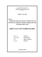 Đánh giá công tác quản lý nhà nước về đất đai của huyện văn quan, tỉnh lạng sơn giai đoạn 2010   2013 