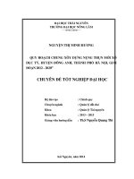 Quy hoạch chung xây dựng nông thôn mới xã dục tú   huyện đông anh   thành phố hà nội   giai đoạn 2012   2020 