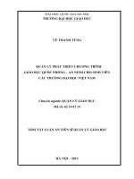 QUẢN lý PHÁT TRIỂN CHƯƠNG TRÌNH GIÁO dục QUỐC PHÒNG – AN NINH CHO SINH VIÊN các TRƯỜNG đại học VIỆT NAM 