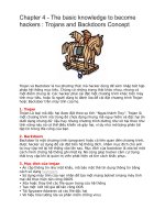 Trojan và backdoor là hai phương thức mà hacker dùng để xâm nhập bất hợp pháp hệ thống mục tiêu