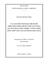 Các giải pháp nhằm hạn chế rủi ro trong hoạt động dịch vụ thẻ ngân hàng tại ngân hàng nông nghiệp và phát triển nông thôn việt nam chi nhánh kiên giang 