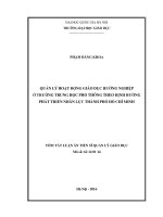 QUẢN lý HOẠT ĐỘNG GIÁO dục HƯỚNG NGHIỆP ở TRƯỜNG TRUNG học PHỔ THÔNG THEO ĐỊNH HƯỚNG PHÁT TRIỂN NHÂN lực THÀNH PHỐ hồ CHÍ MINH