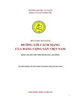 Câu hỏi và đáp án Đường Lối Cách Mạng Đảng Của Cộng Sản Việt Nam