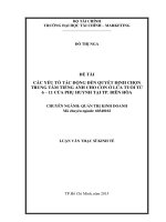 Các yếu tố tác động đến quyết định chọn trung tâm tiếng anh cho con ở lứa tuổi từ 6   11 của phụ huynh tại TP  biên hòa 