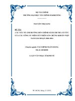 Các yếu tố ảnh hưởng đến chính sách chi trả cổ tức của các công ty niêm yết trên sàn chứng khoán việt nam giai đoạn 2010   2014 