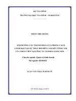 Ảnh hưởng các thành phần của phong cách lãnh đạo tạo sự thay đổi đến cam kết tình cảm của nhân viên tại công ty cổ phần long sơn 
