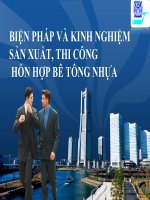 Biện pháp và kinh nghiệm sản xuất hỗn hợp bê tông nhựa