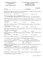 Đề và đáp án kiểm tra học kì 1 môn vật lý 12 năm 2016 trường THPT đại việt 