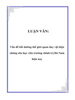 Vấn đề bồi dưỡng thế giới quan duy vật biện chứng cho học viên trường chính trị hà nam hiện nay