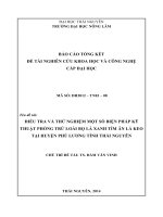 Điều tra và thử nghiệm một số biện pháp kỹ thuật phòng trừ loài Bọ lá xanh tím bộ cánh cứng ăn lá keo tại huyện Phú lương tỉnh Thái Nguyên