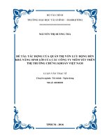 tác động của quản trị vốn lưu động đến khả năng sinh lời của các công ty niêm yết trên thị trường chứng khoán việt nam 