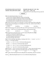 Đề và đáp án kiểm tra học kì 1 môn vật lý 12 năm 2016 trường THPT đăng khoa 