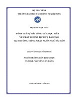 Đánh giá sự hài lòng của sinh viên về chất lượng dịch vụ đào tạo tại trường tiếng nhật ngôn ngữ sài gòn 