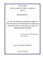 Các yếu tố ảnh hưởng đến quyết định vay vôn mua nhà ở của khách hàng cá nhân tại ngân hàng TMCP á châu khu vực quận 10 thành phố hồ chí minh