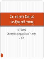 Bài giảng các mô hình đánh giá tác động môi trường   lê việt phú