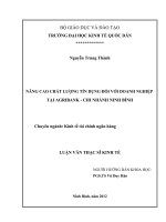 Nâng cao chất lượng tín dụng đối với doanh nghiệp tại agribank   chi nhánh ninh bình 