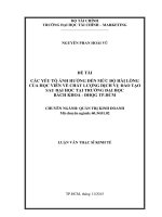 Các yếu tố ảnh hưởng đến mức độ hài lòng của học viên về chất lượng dịch vụ đào tạo sau đại học tại trường đại học bách khoa  ĐHQG TP HCM 