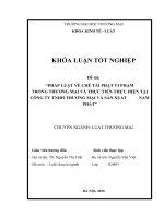 PHÁP LUẬT VỀ CHẾ TÀI PHẠT VI PHẠM TRONG THƯƠNG MẠIVÀ THỰC TIỄN THỰC HIỆN TẠI  CÔNG TY TNHH THƯƠNG MẠI VÀ SẢN XUẤT NAM PHÁT