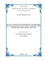 Tác động của quản trị vốn lưu động đến khả năng sinh lời của các công ty niêm yết trên thị trường chứng khoán việt nam 