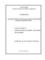 Giải pháp chống thất thu bảo hiểm xã hội trên địa bàn tỉnh kiên giang 