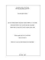 QUẢN lí HOẠT ĐỘNG GIÁO dục QUỐC PHÒNG và AN NINH CHO SINH VIÊN ở các cơ sở GIÁO dục đại học THEO TIẾP cận QUẢN lí CHẤT LƯỢNG TỔNG THỂ
