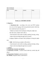 GIÁO AN TỰ CHỌN BÁM SÁT VỀ CÁC THÌ TRONG TIẾNG ANH