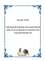 Chất lượng đội ngũ đảng viên là người dân tộc thiểu số của các đảng bộ xã ở tỉnh kon tum trong giai đoạn hiện nay 