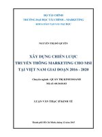 Xây dựng chiến lược truyền thông marketing cho MSI tại việt nam giai đoạn 2016   2020 