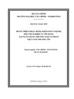 Hoàn thiện hoạt động kiểm soát nội bộ đối với nghiệp vụ tín dụng tại ngân hàng thương mại cổ phần việt nam thương tín 