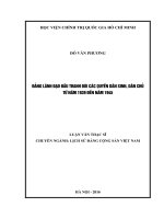 Đảng lãnh đạo đấu tranh đòi các quyền dân sinh, dân chủ từ năm 1939 đến năm 1945