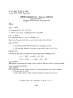 Đề và đáp án kiểm tra học kì 1 môn hóa 10 năm 2016 trường THPT đăng khoa 