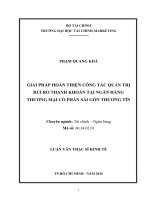 Giải pháp hoàn thiện công tác quản trị rủi ro thanh khoản tại ngân hàng thương mại cổ phần sài gòn thương tín 