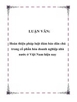 Hoàn thiện pháp luật đảm bảo dân chủ trong cổ phần hóa doanh nghiệp nhà nước ở việt nam hiện nay 