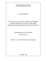 QUẢN lí đào tạo GIÁO VIÊN NGHỆ THUẬT TRÌNH độ đại học THEO TIẾP cận NĂNG lực THỰC HIỆN TRONG bối CẢNH đổi mới GIÁO dục VIỆT NAM HIỆN NAY 