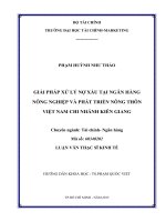 Giải pháp xử lý nợ xấu tại ngân hàng nông nghiệp và phát triển nông thôn việt nam chi nhánh kiên giang 