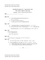 Đề và đáp án kiểm tra học kì 1 môn toán 10 ăm 2016 trường THPT đăng khoa 