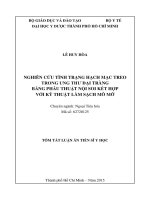 TÓM TẮT NGHIÊN CỨU TÌNH TRẠNG HẠCH MẠC TREO TRONG UNG THƯ ĐẠI TRÀNG BẰNG PHẪU THUẬT NỘI SOI KẾT HỢP VỚI KỸ THUẬT LÀM SẠCH MÔ MỠ