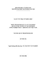 PHÂN TÍCH ĐÁNH GIÁ VÀ CÁC GIẢI PHÁP QUẢN LÝ DỰ ÁN ĐẦU TƯ TẠI TẬP ĐOÀN CÔNG NGHIỆP THAN – KHOÁNG SẢN VIỆT NAM