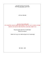QUẢN lý sự LIÊN kết của TRƯỜNG TRUNG học PHỔ THÔNG với các lực LƯỢNG xã hội TRONG xây DỰNG môi TRƯỜNG GIÁO dục HIỆN NAY 