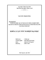 Đánh giá hiệu quả sử dụng đất nông nghiệp trên địa bàn xã hoàng nông, huyện đại từ, tỉnh thái nguyên giai đoạn 2010 2013 