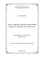 QUẢN lý đội NGŨ VIÊN CHỨC HÀNH CHÍNH TRONG các đại học VÙNG ở VIỆT NAM 