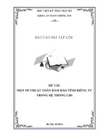 MỘT số THUẬT TOÁN đảm bảo TÍNH RIÊNG tư trong LBS