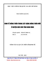 Kinh tế nông thôn trong xây dựng nông thôn mới ở huyện kim sơn tỉnh ninh bình 