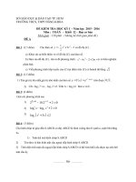 Đề và đáp án kiểm tra học kì 1 môn toán  12 năm 2016 trường THPT đăng khoa 