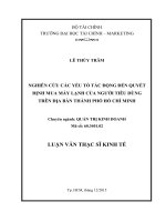 Nghiên cứu các yếu tố tác động đến quyết định mua máy lạnh của người tiêu dùng trên địa bàn thành phố hồ chí minh 