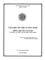 TÀI LIỆU ÔN THI TUYỂN SINH LIÊN THÔNG ĐẠI HỌC MÔN CHUYÊN NGÀNH CN. XÉT NGHIỆM